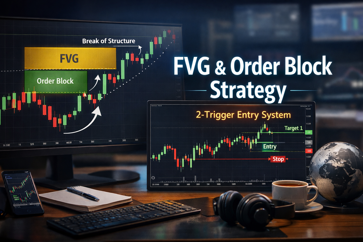 ICT Fair Value Gap & Order Block Strategy Explained – Simple 2-Trigger Entry System